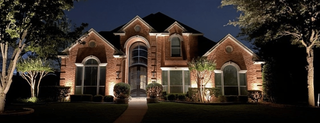 landscape lighting for a home in fort worth tx